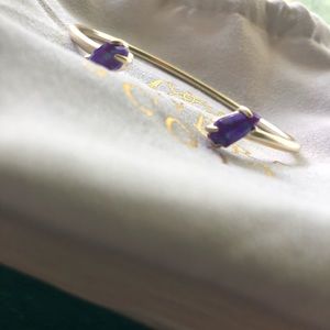 Jackson Gold Cuff Bracelet In Purple Kyocera Opal